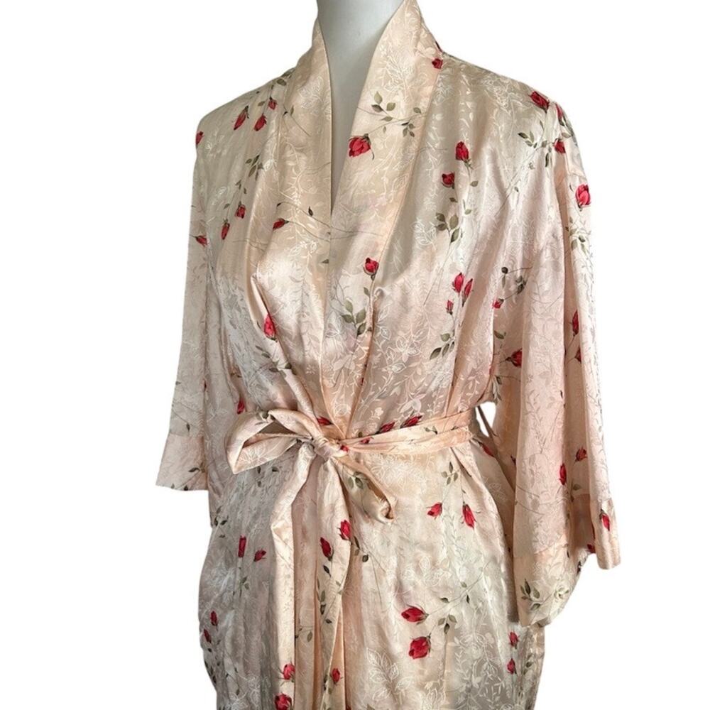 August Silk Floral Camisole Slip and Robe Set